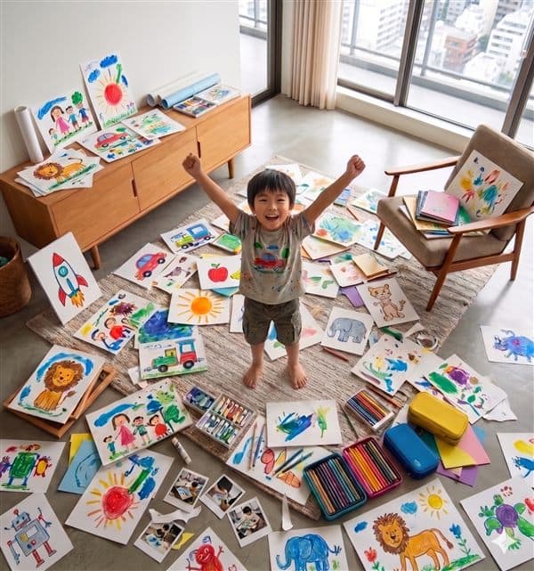押し入れで眠る作品たち